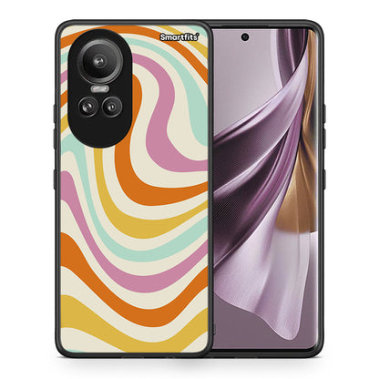Θήκη Oppo Reno10 Pro Colourful Waves από τη Smartfits με σχέδιο στο πίσω μέρος και μαύρο περίβλημα | Oppo Reno10 Pro Colourful Waves case with colorful back and black bezels
