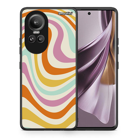 Θήκη Oppo Reno10 Pro Colourful Waves από τη Smartfits με σχέδιο στο πίσω μέρος και μαύρο περίβλημα | Oppo Reno10 Pro Colourful Waves case with colorful back and black bezels