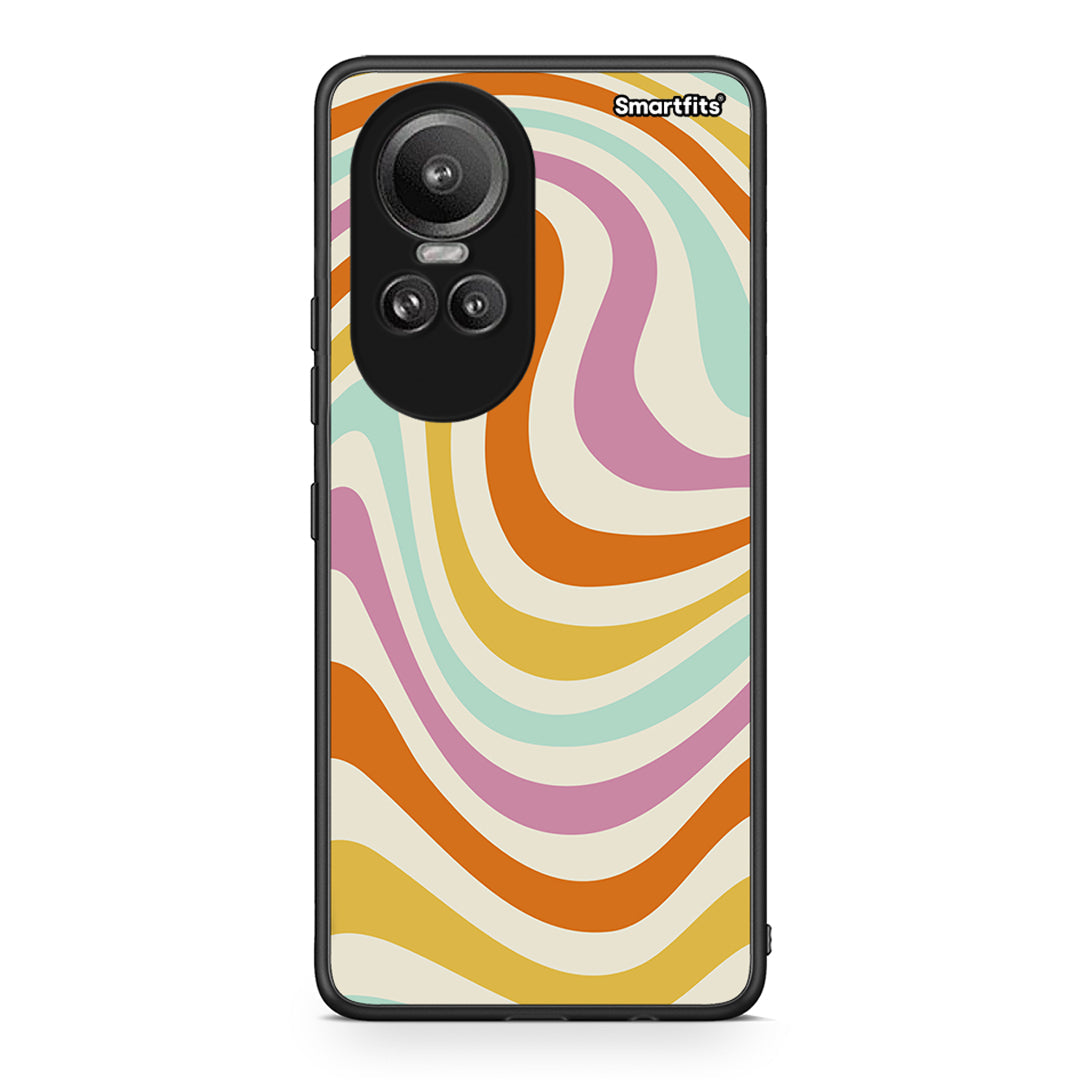 Oppo Reno10 Pro Colourful Waves θήκη από τη Smartfits με σχέδιο στο πίσω μέρος και μαύρο περίβλημα | Smartphone case with colorful back and black bezels by Smartfits