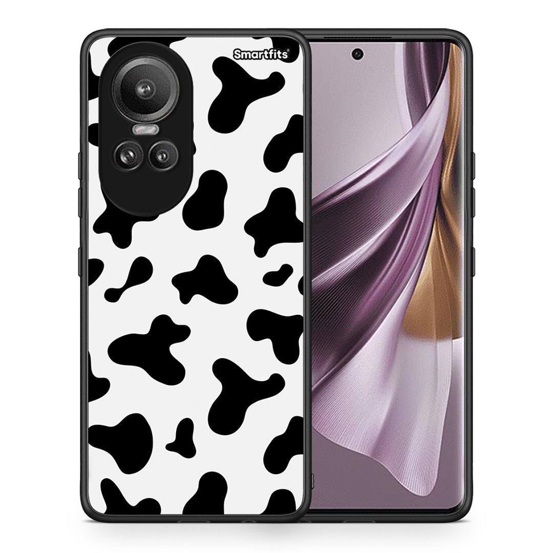 Θήκη Oppo Reno10 Pro Cow Print από τη Smartfits με σχέδιο στο πίσω μέρος και μαύρο περίβλημα | Oppo Reno10 Pro Cow Print case with colorful back and black bezels