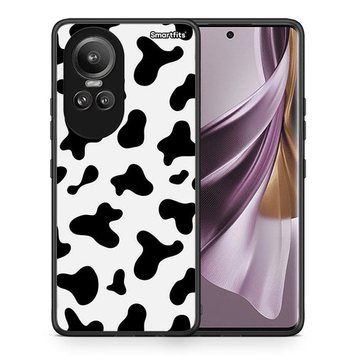 Θήκη Oppo Reno10 Pro Cow Print από τη Smartfits με σχέδιο στο πίσω μέρος και μαύρο περίβλημα | Oppo Reno10 Pro Cow Print case with colorful back and black bezels