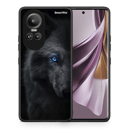 Θήκη Oppo Reno10 Pro Dark Wolf από τη Smartfits με σχέδιο στο πίσω μέρος και μαύρο περίβλημα | Oppo Reno10 Pro Dark Wolf case with colorful back and black bezels