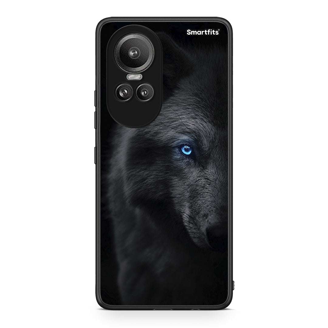 Oppo Reno10 Pro Dark Wolf θήκη από τη Smartfits με σχέδιο στο πίσω μέρος και μαύρο περίβλημα | Smartphone case with colorful back and black bezels by Smartfits