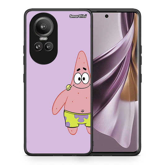 Θήκη Oppo Reno10 Pro Friends Patrick από τη Smartfits με σχέδιο στο πίσω μέρος και μαύρο περίβλημα | Oppo Reno10 Pro Friends Patrick case with colorful back and black bezels