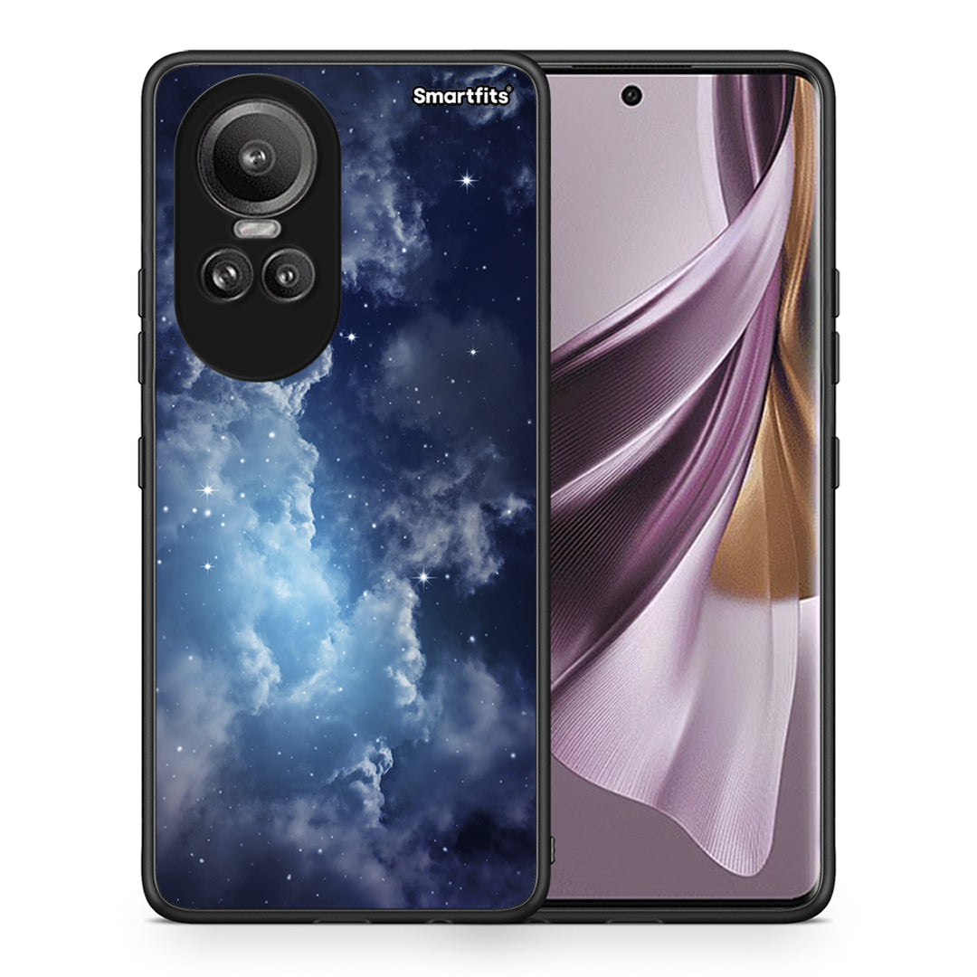 Θήκη Oppo Reno10 Pro Blue Sky Galaxy από τη Smartfits με σχέδιο στο πίσω μέρος και μαύρο περίβλημα | Oppo Reno10 Pro Blue Sky Galaxy case with colorful back and black bezels