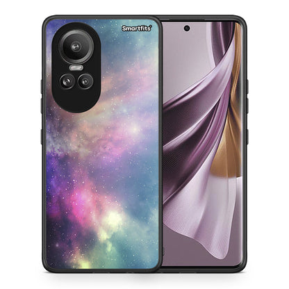 Θήκη Oppo Reno10 Pro Rainbow Galaxy από τη Smartfits με σχέδιο στο πίσω μέρος και μαύρο περίβλημα | Oppo Reno10 Pro Rainbow Galaxy case with colorful back and black bezels