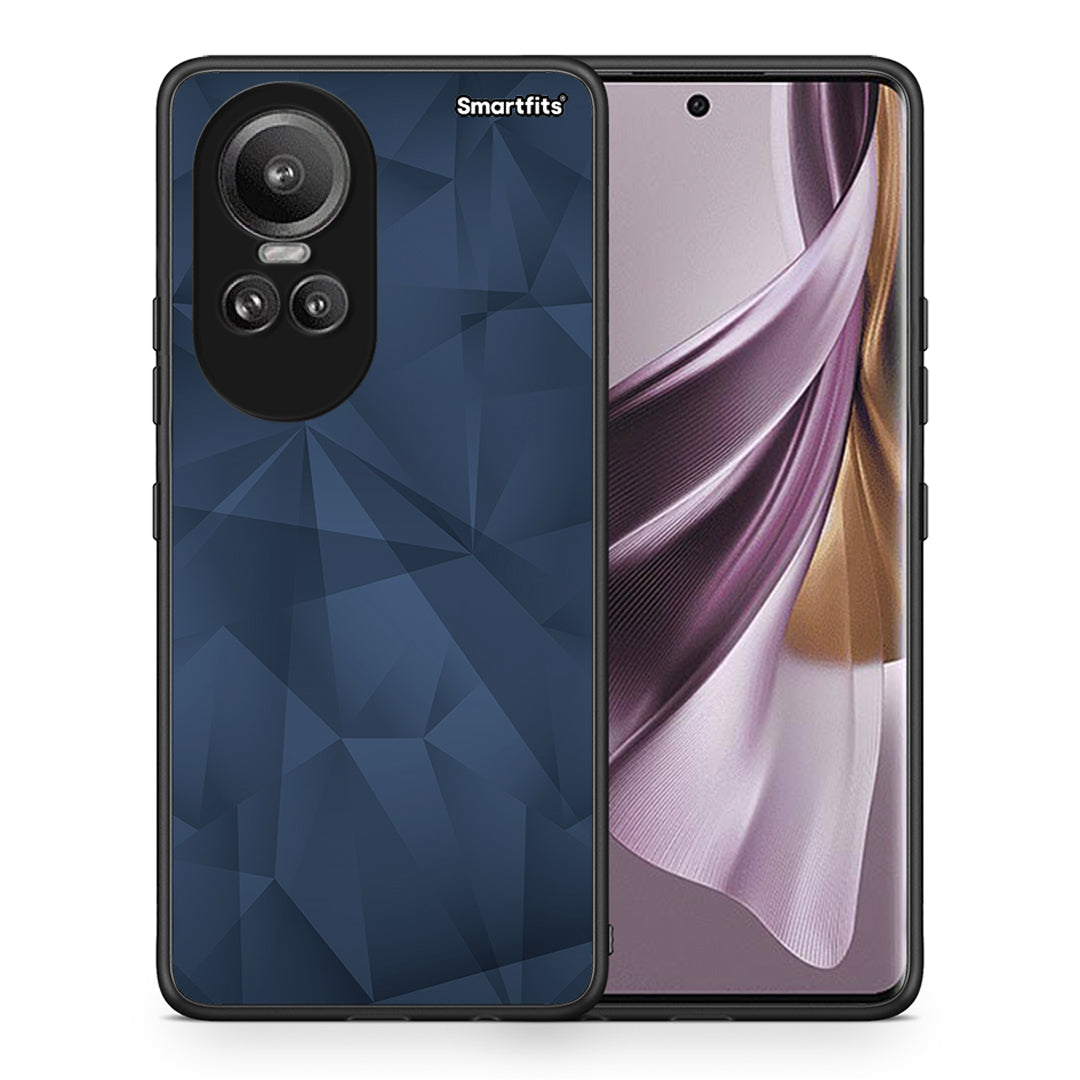 Θήκη Oppo Reno10 Pro Blue Abstract Geometric από τη Smartfits με σχέδιο στο πίσω μέρος και μαύρο περίβλημα | Oppo Reno10 Pro Blue Abstract Geometric case with colorful back and black bezels
