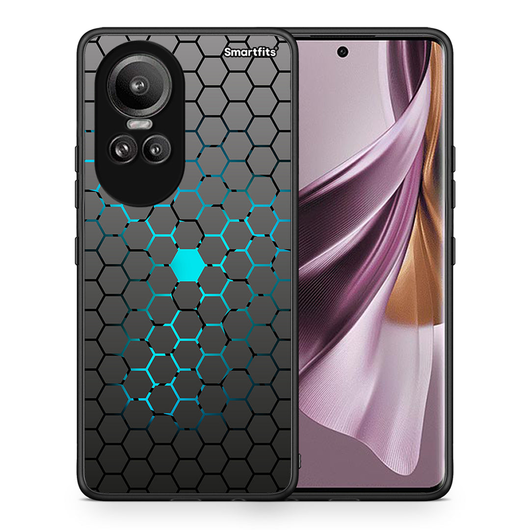 Θήκη Oppo Reno10 Pro Hexagonal Geometric από τη Smartfits με σχέδιο στο πίσω μέρος και μαύρο περίβλημα | Oppo Reno10 Pro Hexagonal Geometric case with colorful back and black bezels