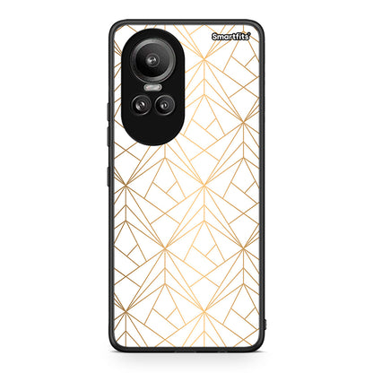 111 - Oppo Reno10 Pro Luxury White Geometric case, cover, bumper
