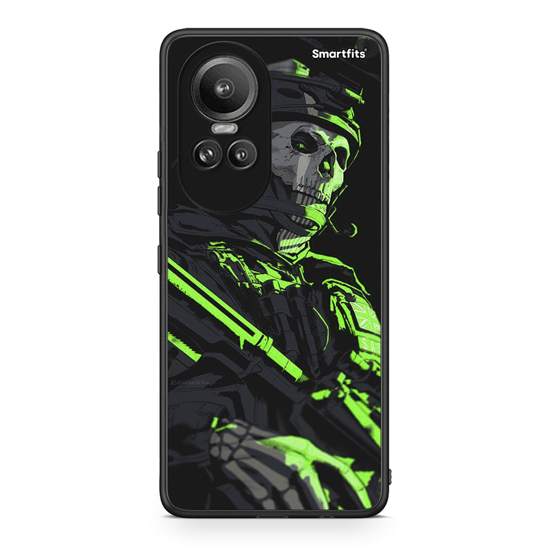 Oppo Reno10 Pro Green Soldier Θήκη Αγίου Βαλεντίνου από τη Smartfits με σχέδιο στο πίσω μέρος και μαύρο περίβλημα | Smartphone case with colorful back and black bezels by Smartfits