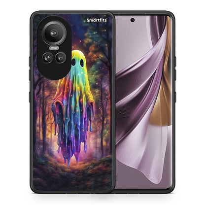 Θήκη Oppo Reno10 Pro Halloween Ghost από τη Smartfits με σχέδιο στο πίσω μέρος και μαύρο περίβλημα | Oppo Reno10 Pro Halloween Ghost case with colorful back and black bezels