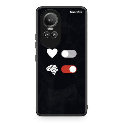 Oppo Reno10 Pro Heart Vs Brain Θήκη Αγίου Βαλεντίνου από τη Smartfits με σχέδιο στο πίσω μέρος και μαύρο περίβλημα | Smartphone case with colorful back and black bezels by Smartfits