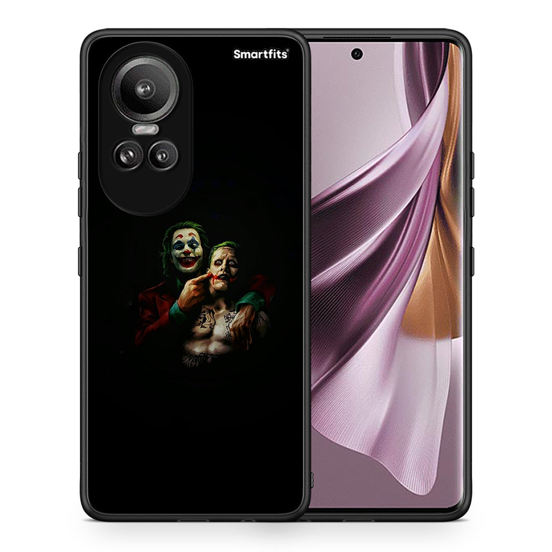 Θήκη Oppo Reno10 Pro Clown Hero από τη Smartfits με σχέδιο στο πίσω μέρος και μαύρο περίβλημα | Oppo Reno10 Pro Clown Hero case with colorful back and black bezels