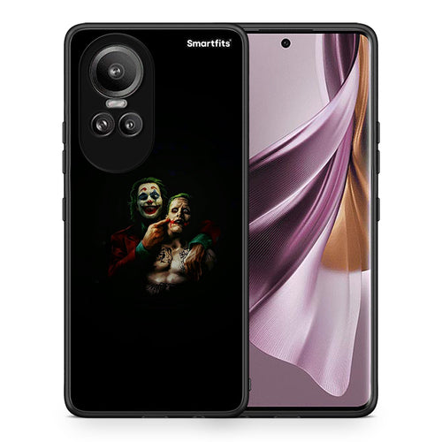 Θήκη Oppo Reno10 Pro Clown Hero από τη Smartfits με σχέδιο στο πίσω μέρος και μαύρο περίβλημα | Oppo Reno10 Pro Clown Hero case with colorful back and black bezels