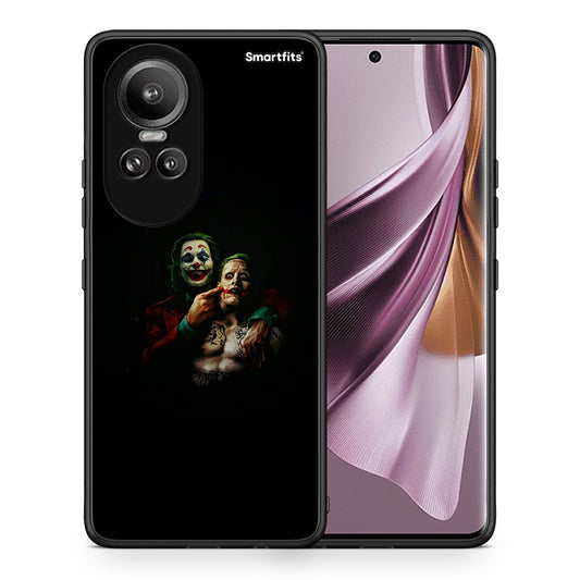 Θήκη Oppo Reno10 Pro Clown Hero από τη Smartfits με σχέδιο στο πίσω μέρος και μαύρο περίβλημα | Oppo Reno10 Pro Clown Hero case with colorful back and black bezels