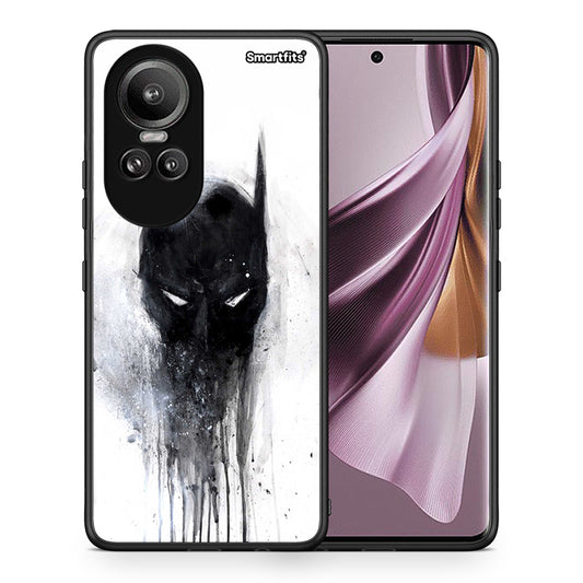 Θήκη Oppo Reno10 Pro Paint Bat Hero από τη Smartfits με σχέδιο στο πίσω μέρος και μαύρο περίβλημα | Oppo Reno10 Pro Paint Bat Hero case with colorful back and black bezels