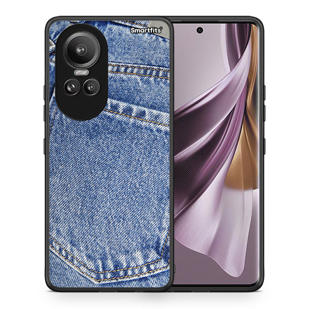 Θήκη Oppo Reno10 Pro Jeans Pocket από τη Smartfits με σχέδιο στο πίσω μέρος και μαύρο περίβλημα | Oppo Reno10 Pro Jeans Pocket case with colorful back and black bezels
