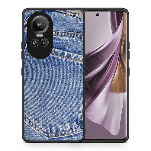 Θήκη Oppo Reno10 Pro Jeans Pocket από τη Smartfits με σχέδιο στο πίσω μέρος και μαύρο περίβλημα | Oppo Reno10 Pro Jeans Pocket case with colorful back and black bezels