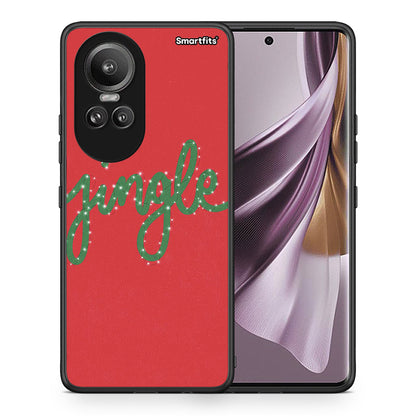 Θήκη Oppo Reno10 Pro Jingle Xmas από τη Smartfits με σχέδιο στο πίσω μέρος και μαύρο περίβλημα | Oppo Reno10 Pro Jingle Xmas case with colorful back and black bezels