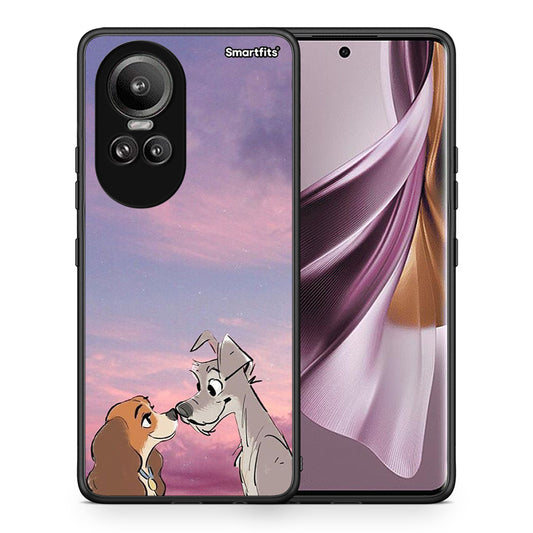 Θήκη Oppo Reno10 Pro Lady And Tramp από τη Smartfits με σχέδιο στο πίσω μέρος και μαύρο περίβλημα | Oppo Reno10 Pro Lady And Tramp case with colorful back and black bezels