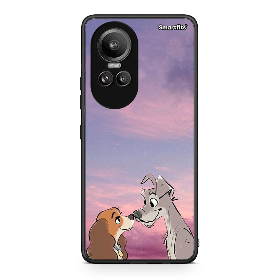 Oppo Reno10 Pro Lady And Tramp θήκη από τη Smartfits με σχέδιο στο πίσω μέρος και μαύρο περίβλημα | Smartphone case with colorful back and black bezels by Smartfits