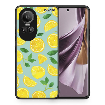Θήκη Oppo Reno10 Pro Lemons από τη Smartfits με σχέδιο στο πίσω μέρος και μαύρο περίβλημα | Oppo Reno10 Pro Lemons case with colorful back and black bezels