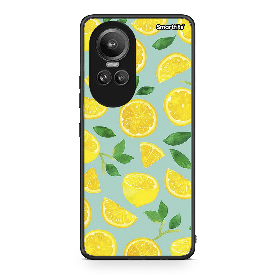 Oppo Reno10 Pro Lemons θήκη από τη Smartfits με σχέδιο στο πίσω μέρος και μαύρο περίβλημα | Smartphone case with colorful back and black bezels by Smartfits