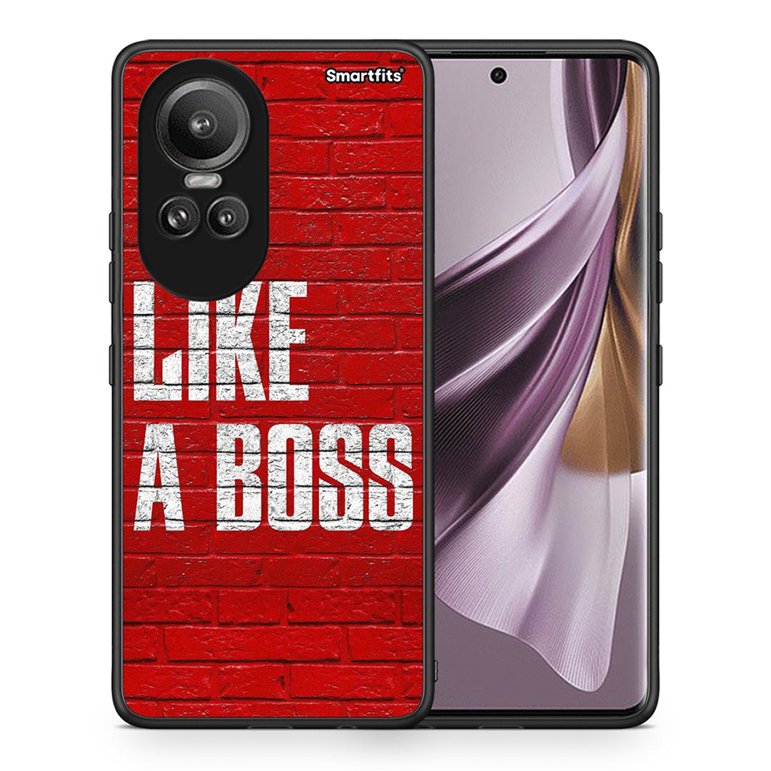 Θήκη Oppo Reno10 Pro Like A Boss από τη Smartfits με σχέδιο στο πίσω μέρος και μαύρο περίβλημα | Oppo Reno10 Pro Like A Boss case with colorful back and black bezels