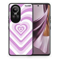 Thumbnail for Θήκη Oppo Reno10 Pro Lilac Hearts από τη Smartfits με σχέδιο στο πίσω μέρος και μαύρο περίβλημα | Oppo Reno10 Pro Lilac Hearts case with colorful back and black bezels