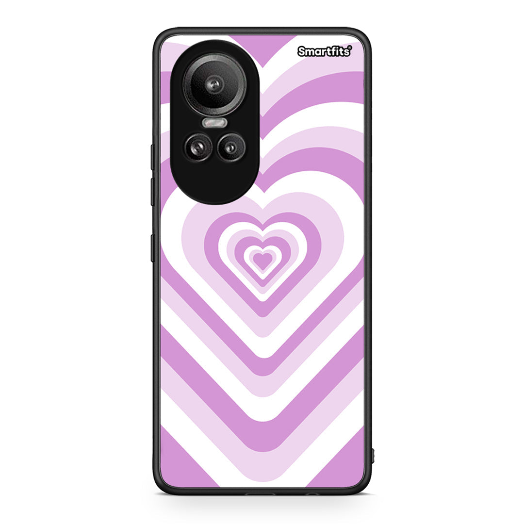 Oppo Reno10 Pro Lilac Hearts θήκη από τη Smartfits με σχέδιο στο πίσω μέρος και μαύρο περίβλημα | Smartphone case with colorful back and black bezels by Smartfits