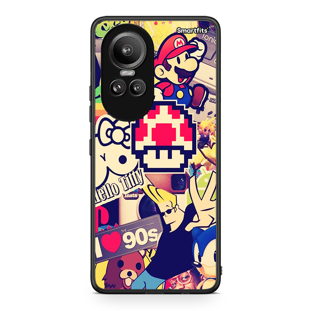 Oppo Reno10 Pro Love The 90s θήκη από τη Smartfits με σχέδιο στο πίσω μέρος και μαύρο περίβλημα | Smartphone case with colorful back and black bezels by Smartfits