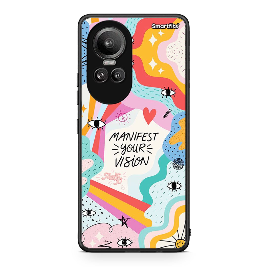 Oppo Reno10 Pro Manifest Your Vision θήκη από τη Smartfits με σχέδιο στο πίσω μέρος και μαύρο περίβλημα | Smartphone case with colorful back and black bezels by Smartfits
