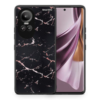 Thumbnail for Θήκη Oppo Reno10 Pro Black Rosegold Marble από τη Smartfits με σχέδιο στο πίσω μέρος και μαύρο περίβλημα | Oppo Reno10 Pro Black Rosegold Marble case with colorful back and black bezels