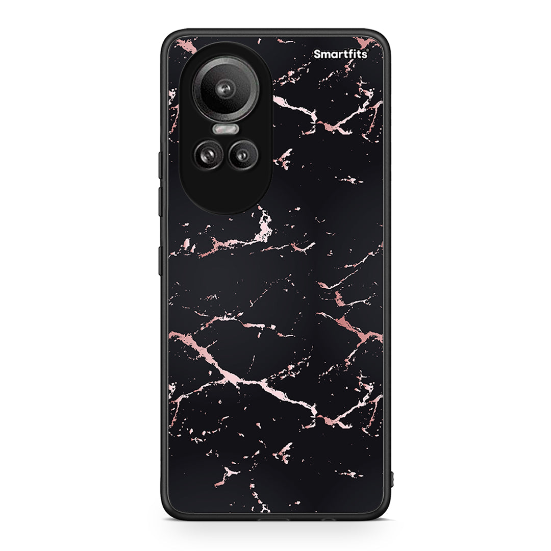 4 - Oppo Reno10 Pro Black Rosegold Marble case, cover, bumper