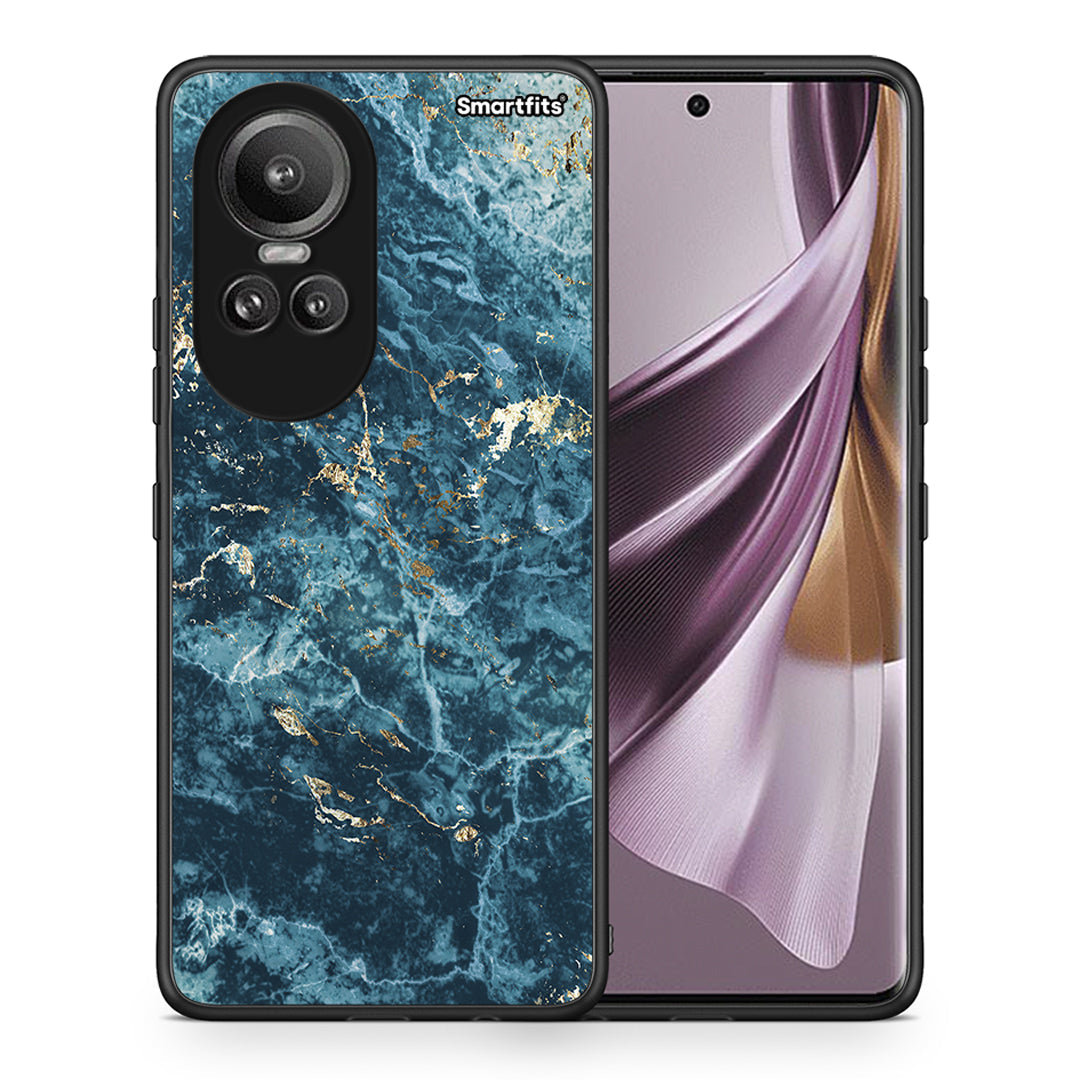 Θήκη Oppo Reno10 Pro Marble Blue από τη Smartfits με σχέδιο στο πίσω μέρος και μαύρο περίβλημα | Oppo Reno10 Pro Marble Blue case with colorful back and black bezels