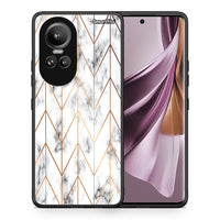 Thumbnail for Θήκη Oppo Reno10 Pro Gold Geometric Marble από τη Smartfits με σχέδιο στο πίσω μέρος και μαύρο περίβλημα | Oppo Reno10 Pro Gold Geometric Marble case with colorful back and black bezels
