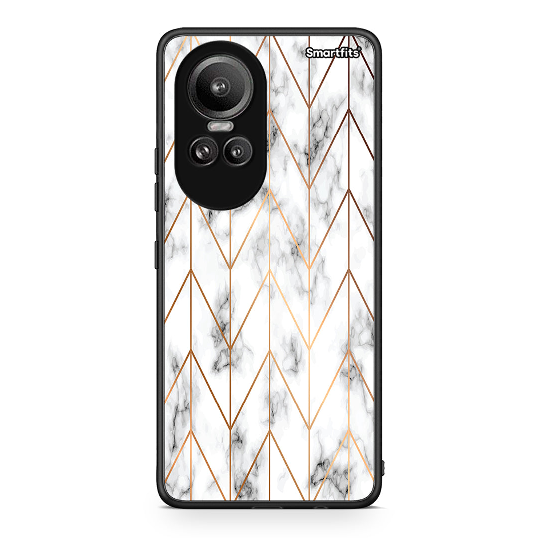 44 - Oppo Reno10 Pro Gold Geometric Marble case, cover, bumper