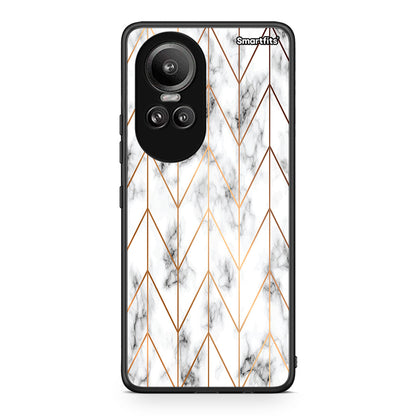 44 - Oppo Reno10 Pro Gold Geometric Marble case, cover, bumper