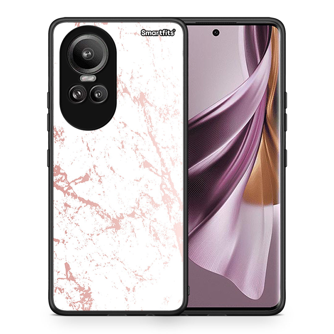 Θήκη Oppo Reno10 Pro Pink Splash Marble από τη Smartfits με σχέδιο στο πίσω μέρος και μαύρο περίβλημα | Oppo Reno10 Pro Pink Splash Marble case with colorful back and black bezels