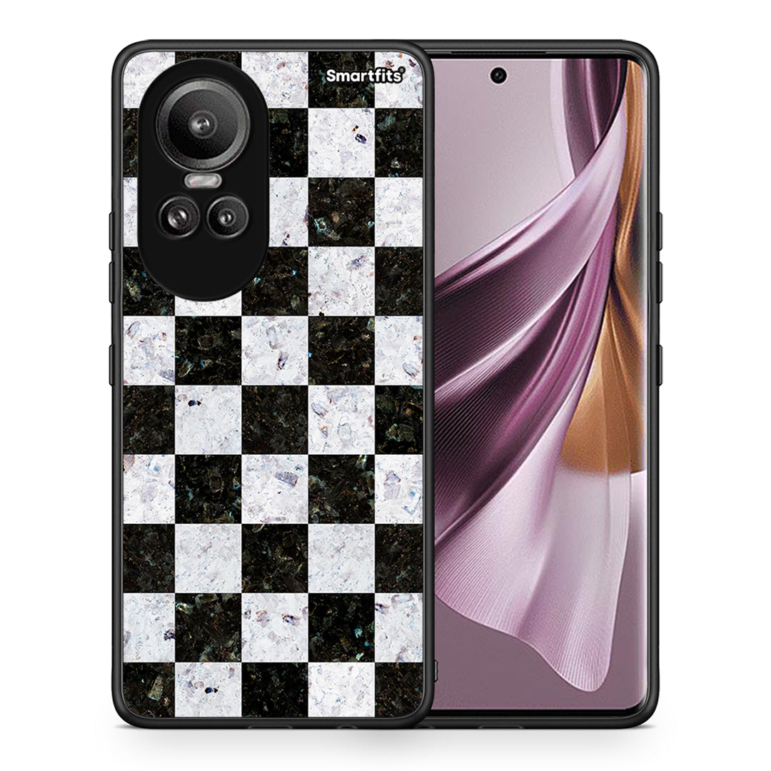 Θήκη Oppo Reno10 Pro Square Geometric Marble από τη Smartfits με σχέδιο στο πίσω μέρος και μαύρο περίβλημα | Oppo Reno10 Pro Square Geometric Marble case with colorful back and black bezels