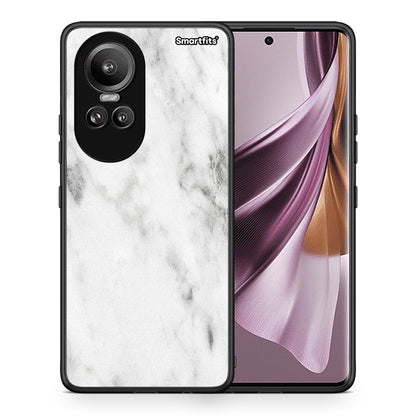 Θήκη Oppo Reno10 Pro White Marble από τη Smartfits με σχέδιο στο πίσω μέρος και μαύρο περίβλημα | Oppo Reno10 Pro White Marble case with colorful back and black bezels