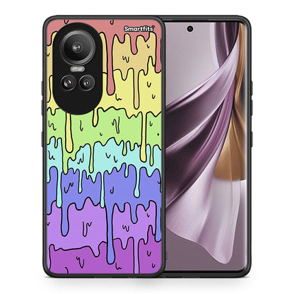 Θήκη Oppo Reno10 Pro Melting Rainbow από τη Smartfits με σχέδιο στο πίσω μέρος και μαύρο περίβλημα | Oppo Reno10 Pro Melting Rainbow case with colorful back and black bezels