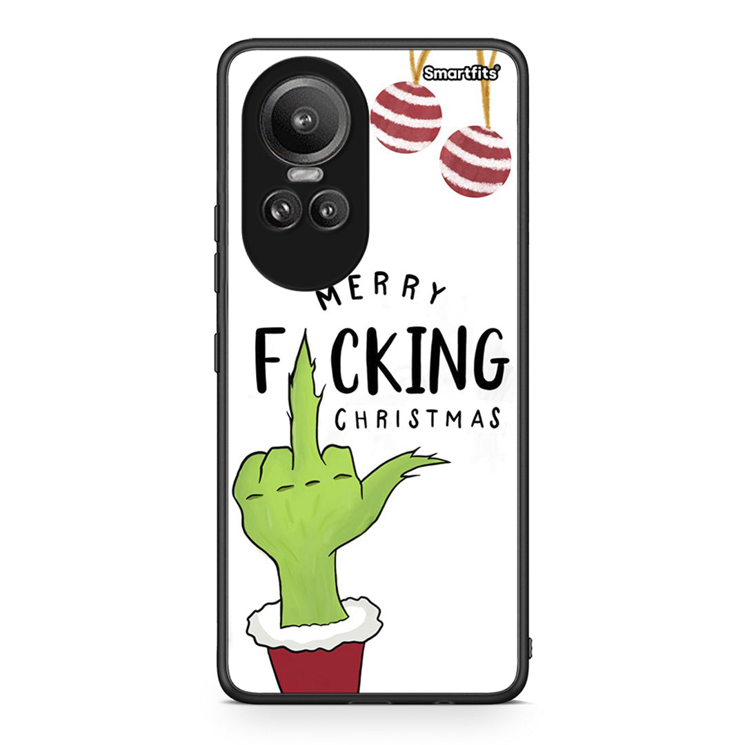 Oppo Reno10 Pro Merry F Xmas θήκη από τη Smartfits με σχέδιο στο πίσω μέρος και μαύρο περίβλημα | Smartphone case with colorful back and black bezels by Smartfits