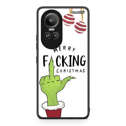 Oppo Reno10 Pro Merry F Xmas θήκη από τη Smartfits με σχέδιο στο πίσω μέρος και μαύρο περίβλημα | Smartphone case with colorful back and black bezels by Smartfits