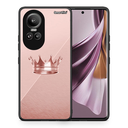 Θήκη Oppo Reno10 Pro Crown Minimal από τη Smartfits με σχέδιο στο πίσω μέρος και μαύρο περίβλημα | Oppo Reno10 Pro Crown Minimal case with colorful back and black bezels