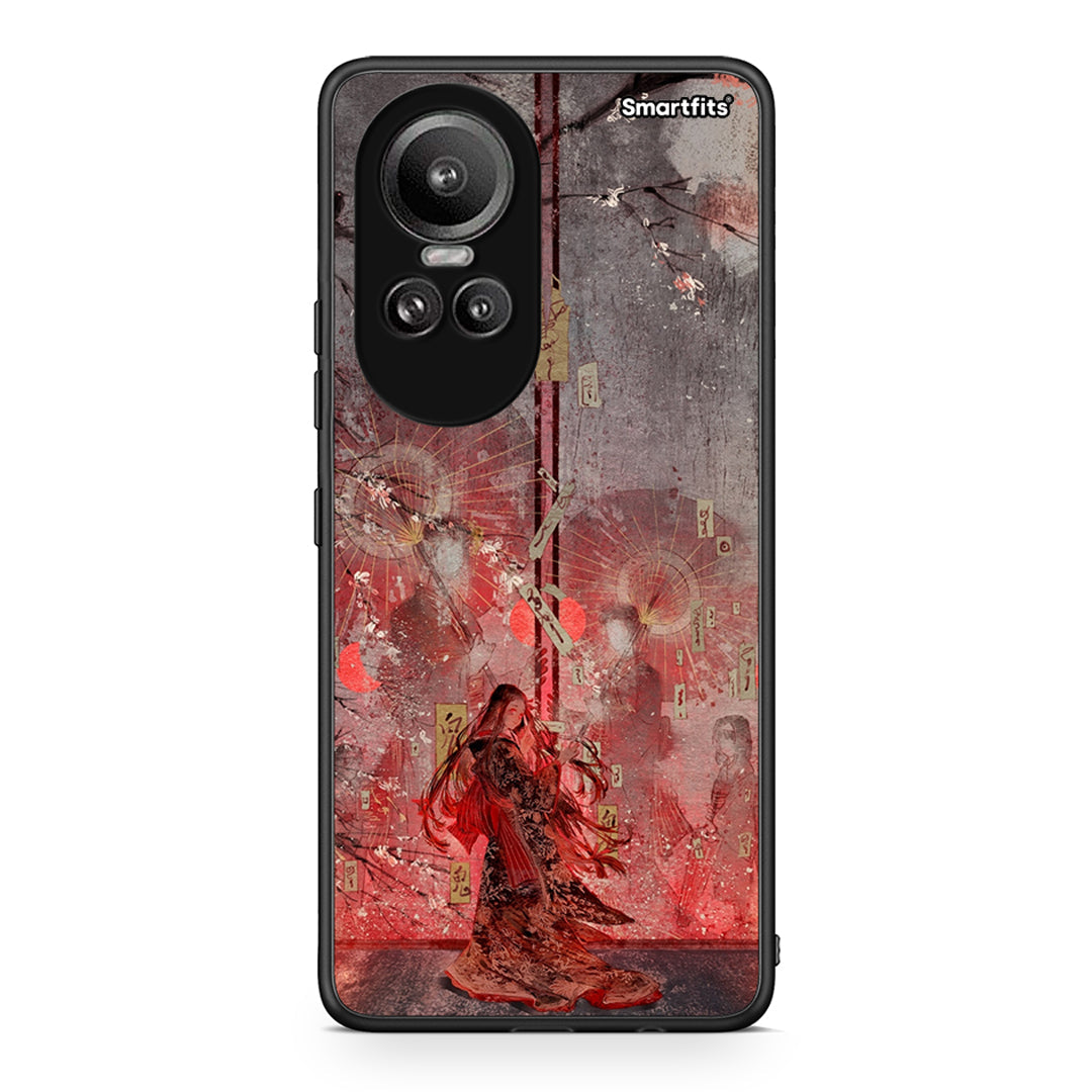 Oppo Reno10 Pro Nezuko Kamado θήκη από τη Smartfits με σχέδιο στο πίσω μέρος και μαύρο περίβλημα | Smartphone case with colorful back and black bezels by Smartfits