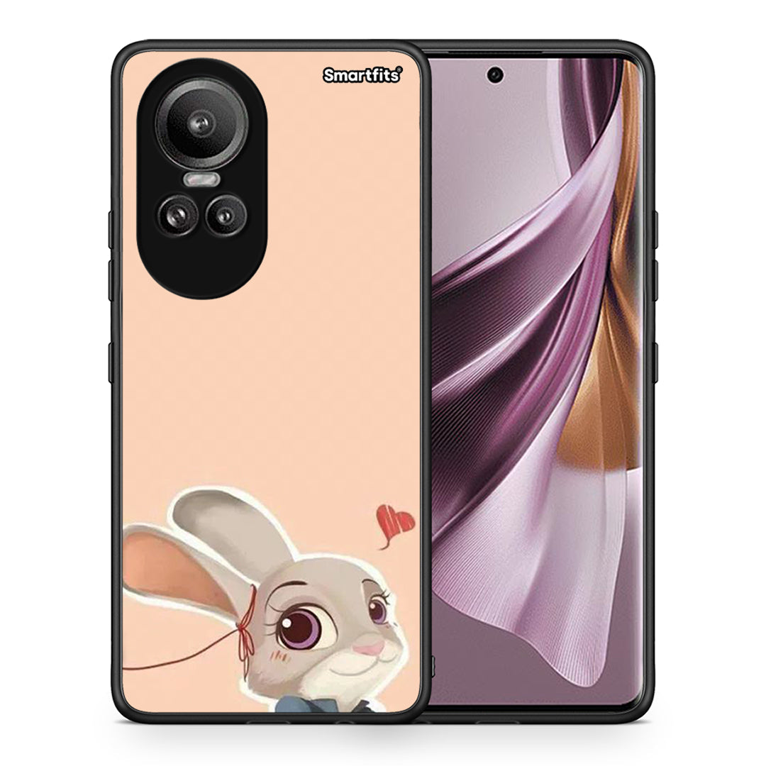 Θήκη Oppo Reno10 Pro Nick Wilde And Judy Hopps Love 2 από τη Smartfits με σχέδιο στο πίσω μέρος και μαύρο περίβλημα | Oppo Reno10 Pro Nick Wilde And Judy Hopps Love 2 case with colorful back and black bezels