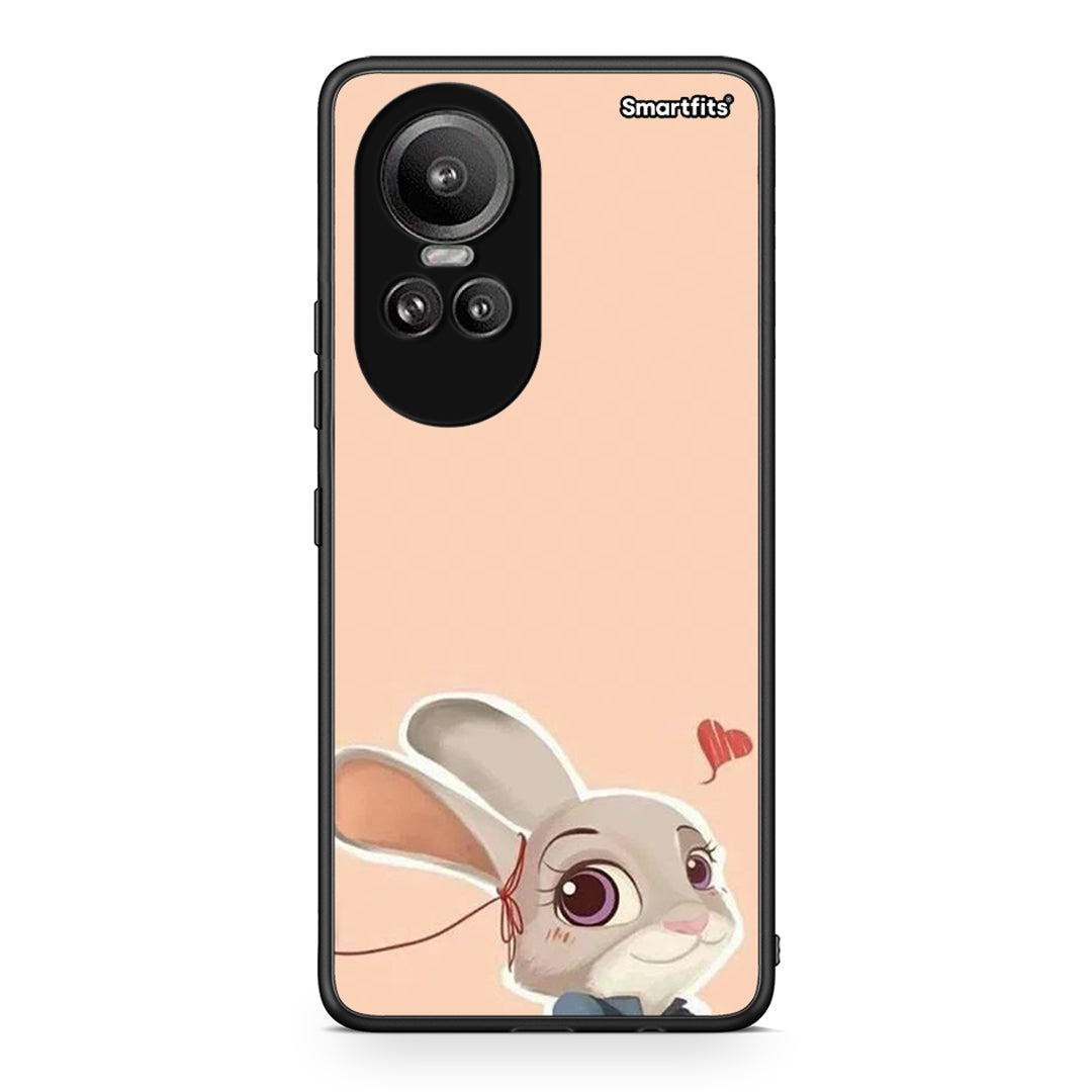 Oppo Reno10 Pro Nick Wilde And Judy Hopps Love 2 θήκη από τη Smartfits με σχέδιο στο πίσω μέρος και μαύρο περίβλημα | Smartphone case with colorful back and black bezels by Smartfits