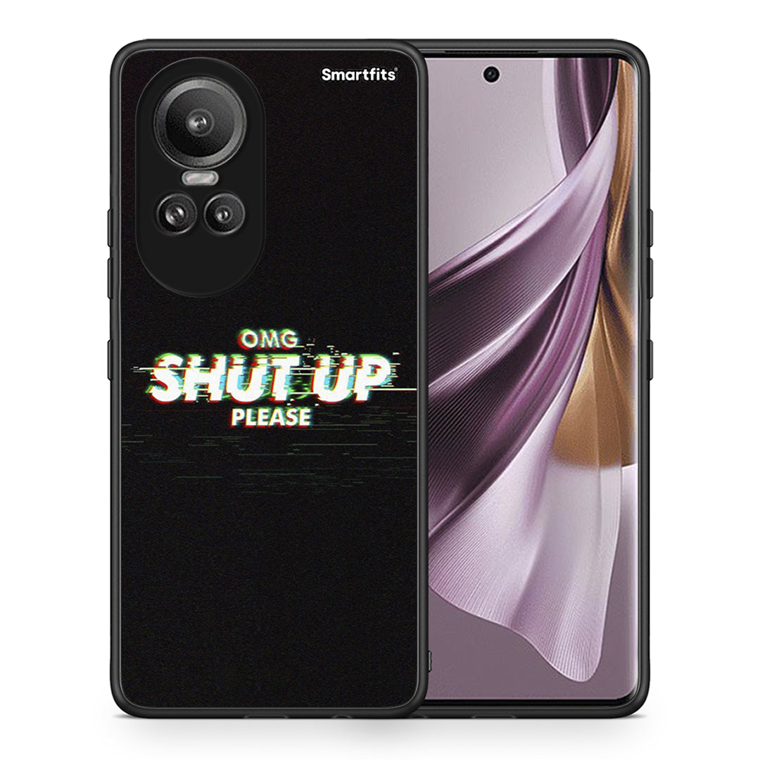 Θήκη Oppo Reno10 Pro OMG ShutUp από τη Smartfits με σχέδιο στο πίσω μέρος και μαύρο περίβλημα | Oppo Reno10 Pro OMG ShutUp case with colorful back and black bezels