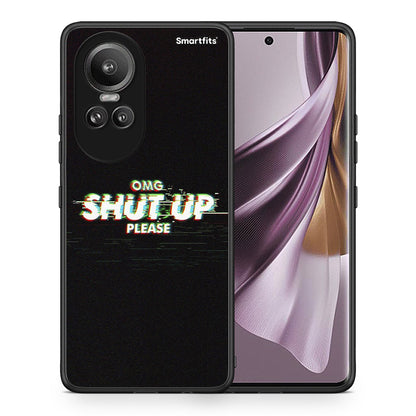 Θήκη Oppo Reno10 Pro OMG ShutUp από τη Smartfits με σχέδιο στο πίσω μέρος και μαύρο περίβλημα | Oppo Reno10 Pro OMG ShutUp case with colorful back and black bezels